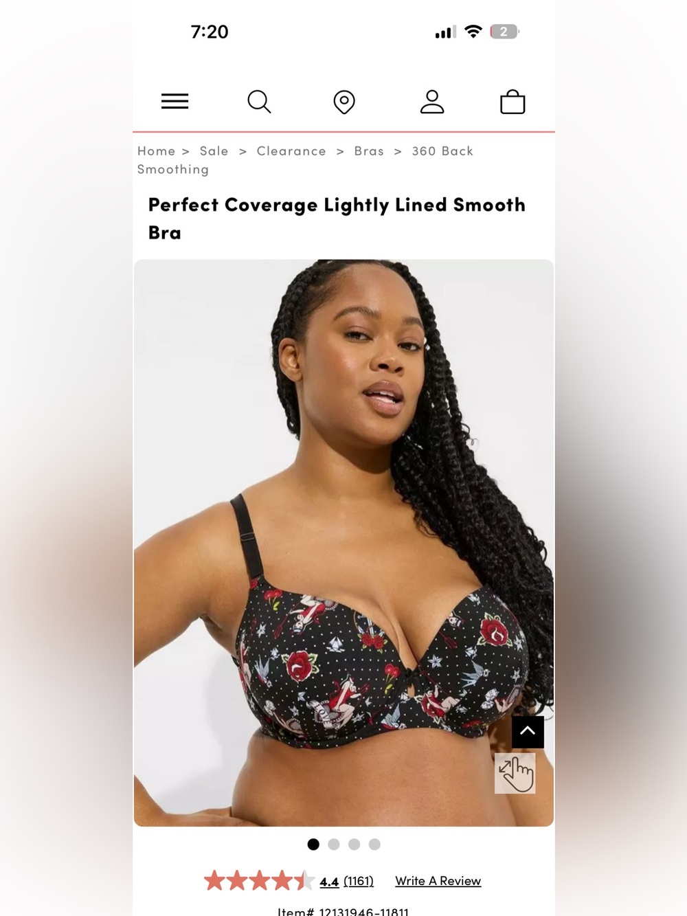 Torrid Black Bra with Pinup Motif